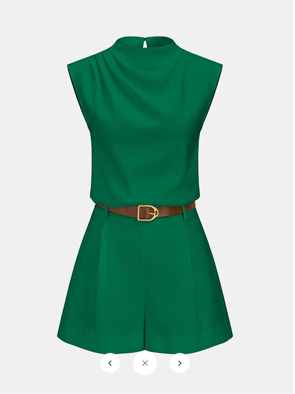 NWT Commense Draped Sleeveless Top & Belted Shorts Set Sz L